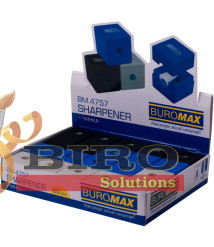 Ascuțitoare cu container, CUBE, RUBBER TOUCH, 1 orificiu, corp din plastic asortat, BUROMAX