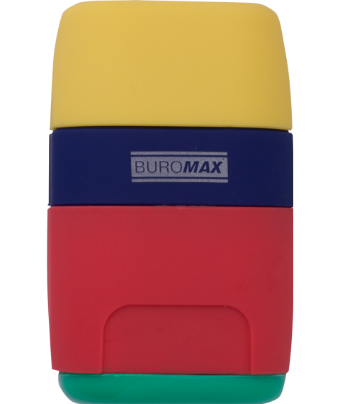Ascuțitoare cu radiera RAINBOW RUBBER TOUCH 2 orificii, recipient carcasa de plastic