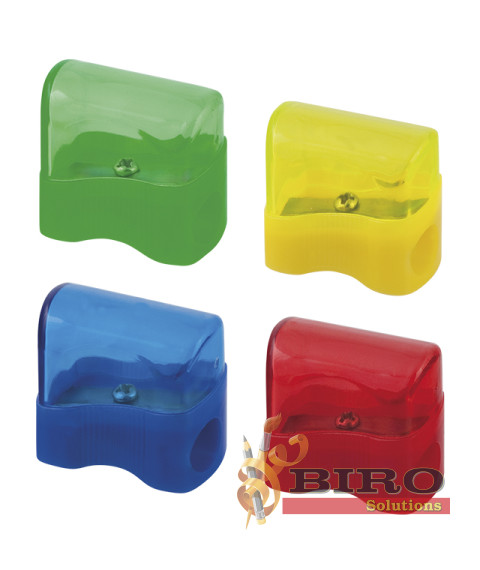 Ascuțitoare cu container JOBMAX plastic. culori asortate