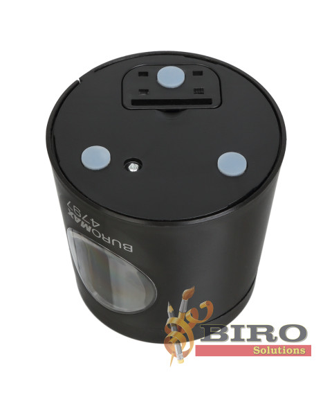 Ascuțitoare automată, 1 gaură,cu recipient, neagra, BUROMAX 