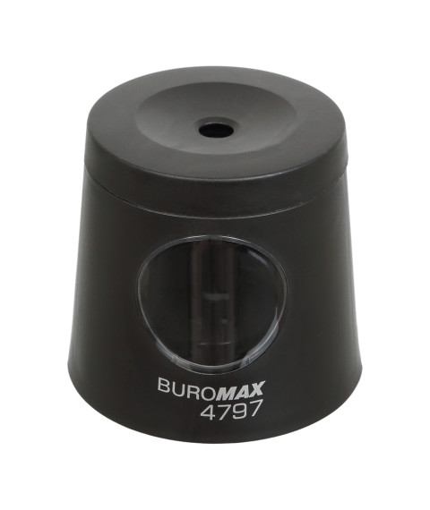 Ascuțitoare automată, 1 gaură,cu recipient, neagra, BUROMAX 