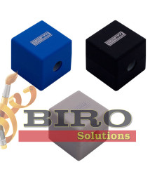 Ascuțitoare cu container, CUBE, RUBBER TOUCH, 1 orificiu, corp din plastic asortat, BUROMAX