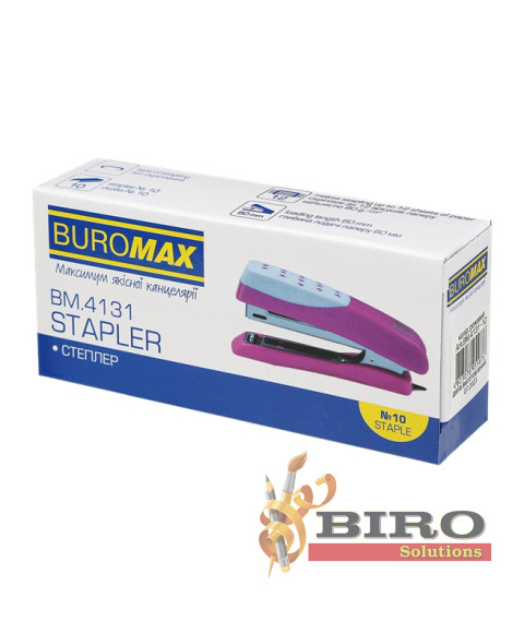 Capsator Buromax, 12 foi, (capse nr. 10), 108x50x25 mm, roz
