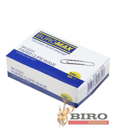 Clame nichelate reliefate 50 mm, 100 buc., BUROMAX