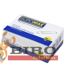 Clame nichelate reliefate 78 mm, 50 buc., BUROMAX