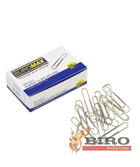 Clame nichelate BUROMAX   50 mm, 100 buc.