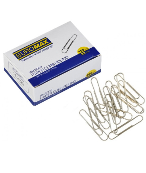 Clame nichelate BUROMAX   33 mm, 100 buc BUROMAX