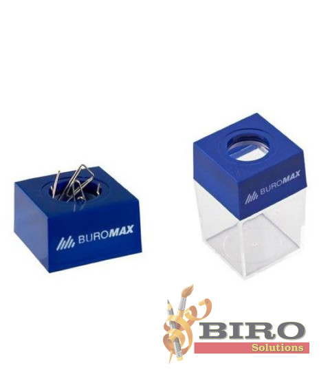 Boxă pentru agrafe cu magnet, 40x40x67 mm, BUROMAX
