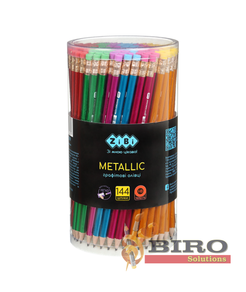 Creion simplu HB, METALLIC, cu radieră