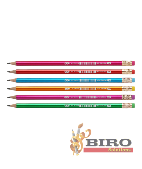 Creion simplu HB, METALLIC, cu radieră