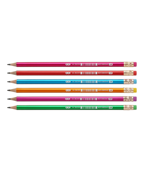 Creion simplu HB, METALLIC, cu radieră