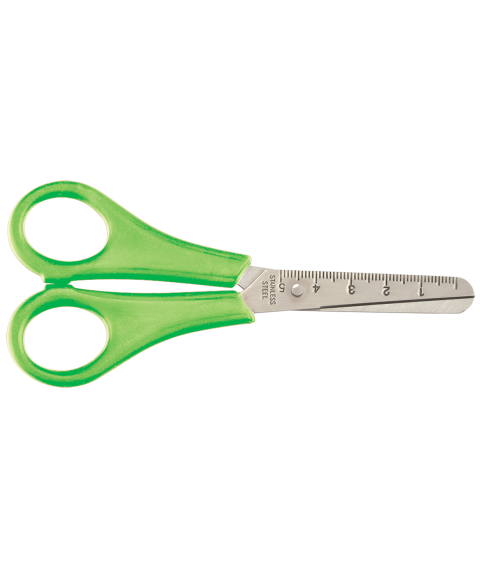 Foarfecă pentru copii cu riglă 13.2cm, verde, KIDS Line