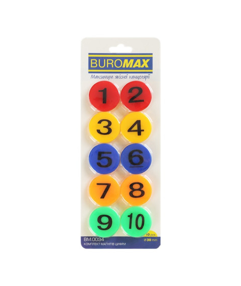 Magneti Cifre Color BUROMAX 30 mm, 10 buc