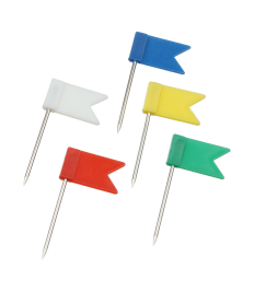Pioneze-cuie color "flăgulețe", 30 bucăți, BUROMAX