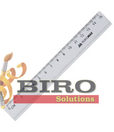 Riglă din aluminiu, 15 cm, culoare: argintie, îngustă, BUROMAX