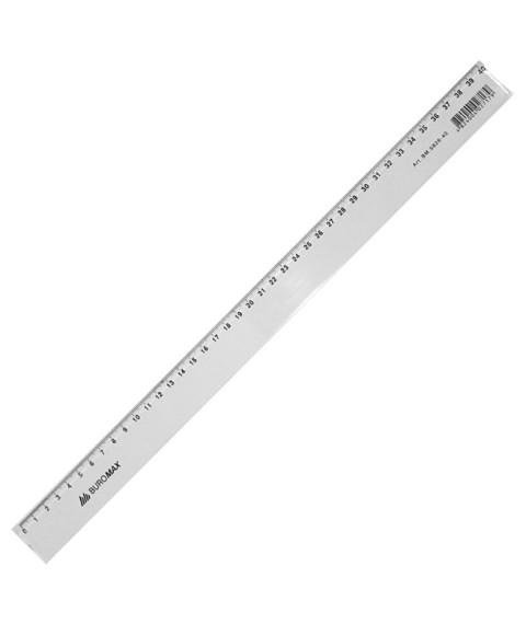 Riglă din plastic transparentă, 40 cm, BUROMAX