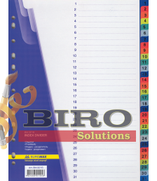 Separatoare din plastic A4, cifrele 1-31, 31 file