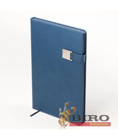 Agendă nedatată 13×21 cm, 96 foi, cu magnet, albastră