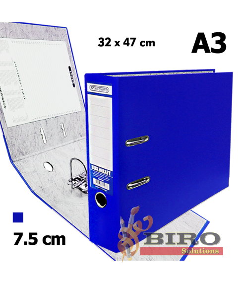 Biblioraft A3 albastru, 75 mm, ELEGANT