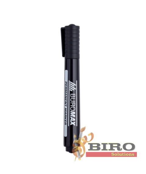 Marker permanent rezistent la apă, negru, 2–4 mm, bază alcoolică BUROMAX