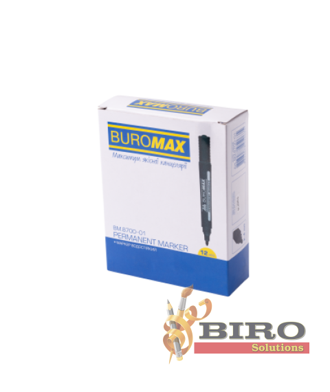 Marker permanent rezistent la apă, negru, 2–4 mm, bază alcoolică BUROMAX