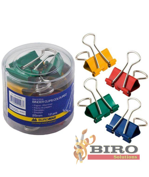 Binder color 25 mm, 12 bucăți  BUROMAX