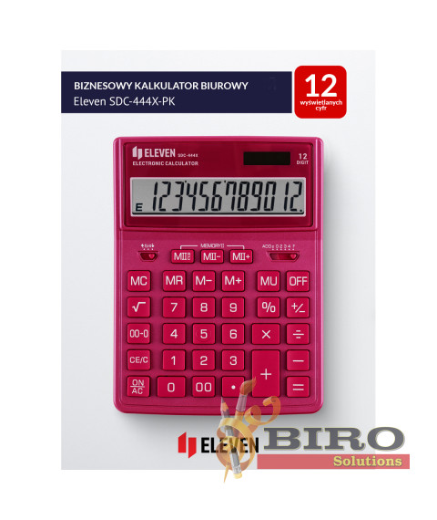 Calculator Eleven SDC 444XPK, roz, (155x204x33 mm)