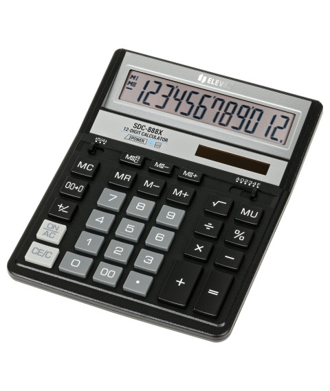 Calculator Eleven SDC888XBK, 12 digits, negru-argintiu, (203x158x31mm)
