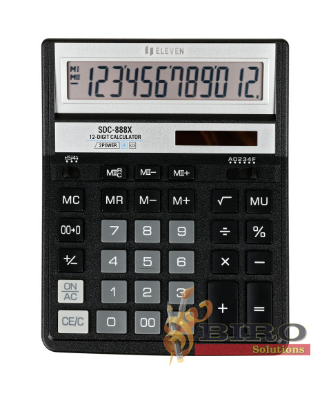 Calculator Eleven SDC888XBK, 12 digits, negru-argintiu, (203x158x31mm)