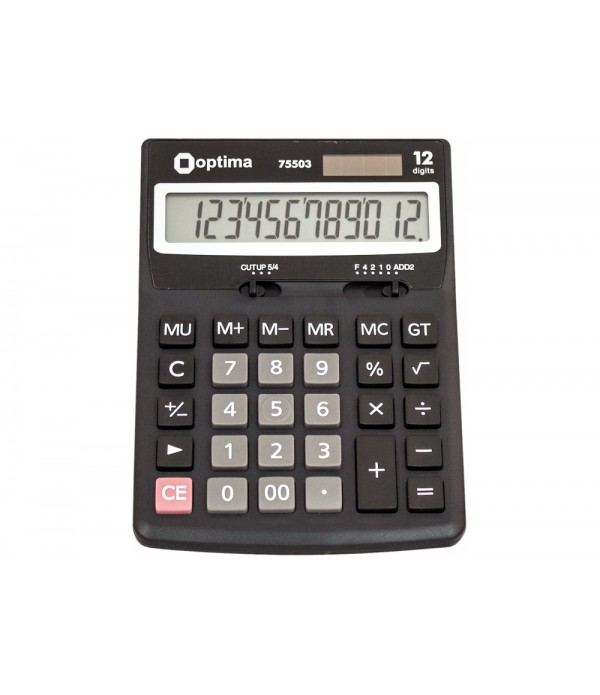 Calculator 12 digits OPTIMA O75503 (170x122x32 mm)