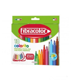 Carioci lavabile, 18 culori, FIBRACOLOR