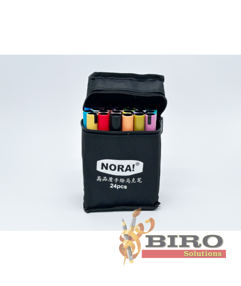 Marker acrilic, 24 de culori, NORA!, vârf rotund 2-3 mm