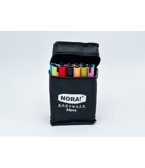 Marker acrilic, 24 de culori, NORA!, vârf rotund 2-3 mm