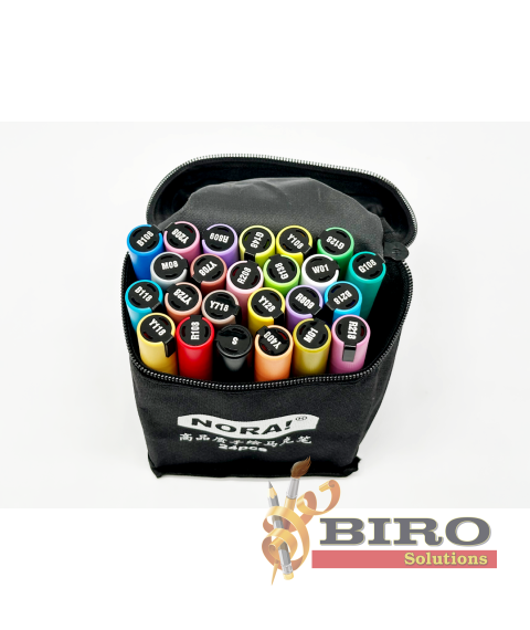 Marker acrilic, 24 de culori, NORA!, vârf rotund 2-3 mm