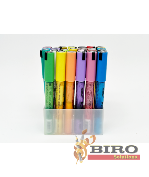 Marker acrilic, 24 de culori, NORA!, vârf rotund 2-3 mm