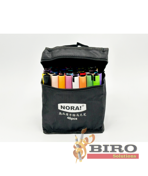 Marker acrilic, 48 de culori, NORA!, vârf rotund 2-3 mm