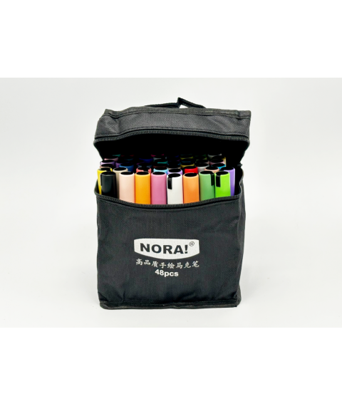 Marker acrilic, 48 de culori, NORA!, vârf rotund 2-3 mm
