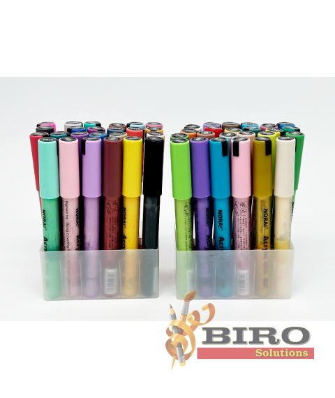 Marker acrilic, 48 de culori, NORA!, vârf rotund 2-3 mm