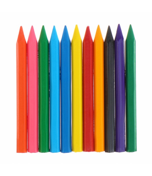 Creioane colorate cerate 12 culori, hexagon, ZOO