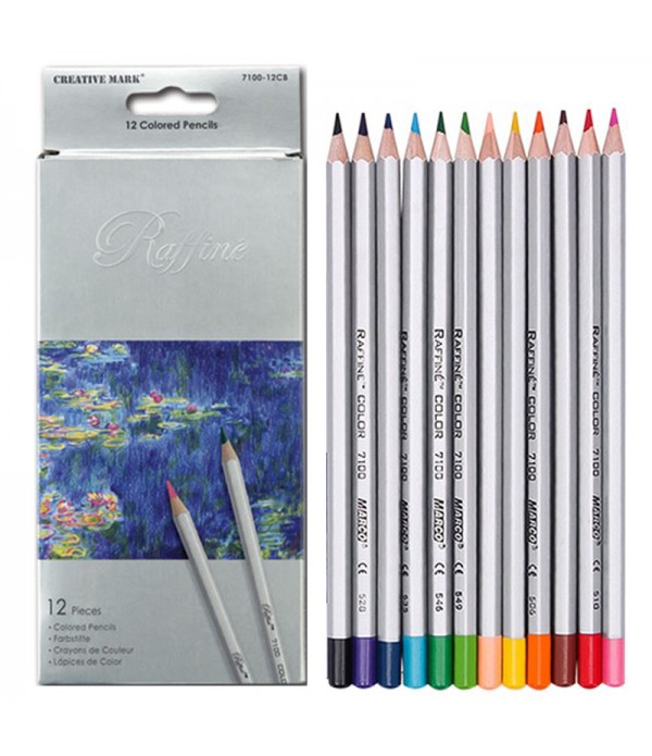 Creioane colorate 12 culori MARCO Raffine