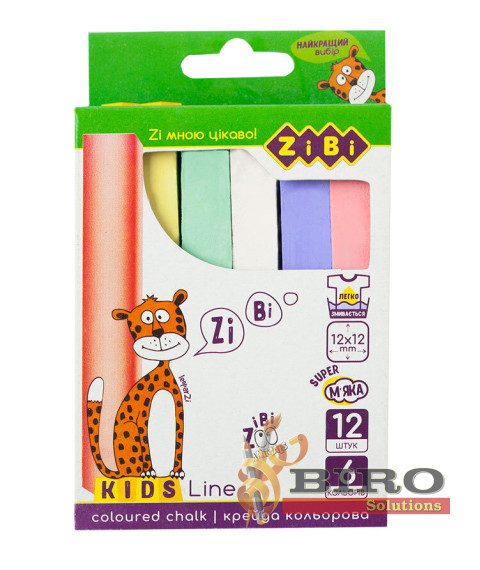 Cretă color pătrată, 12 bucăți, KIDS Line