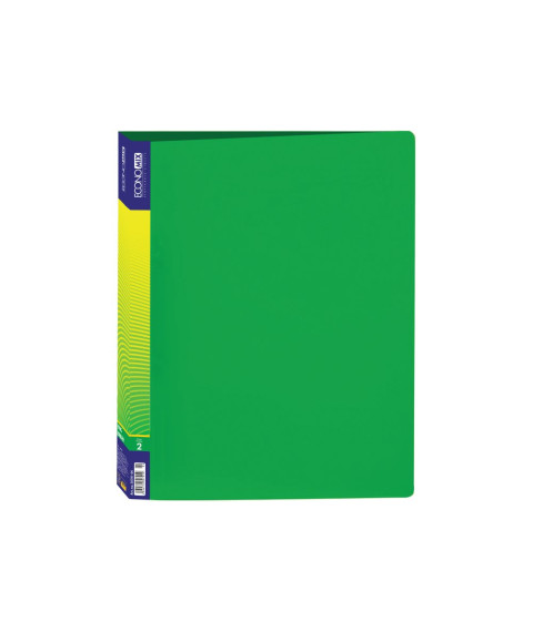 Mapă din plastic cu 2 inele A4, verde, ECONOMIX