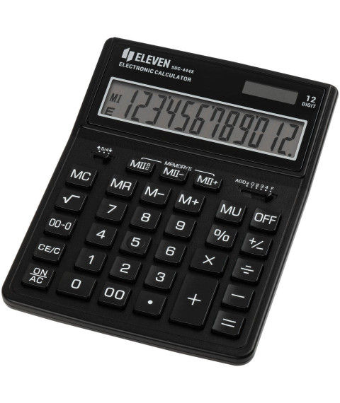 Calculator Eleven SDC444XBK, 12 digits, negru, (155x204x33 mm)