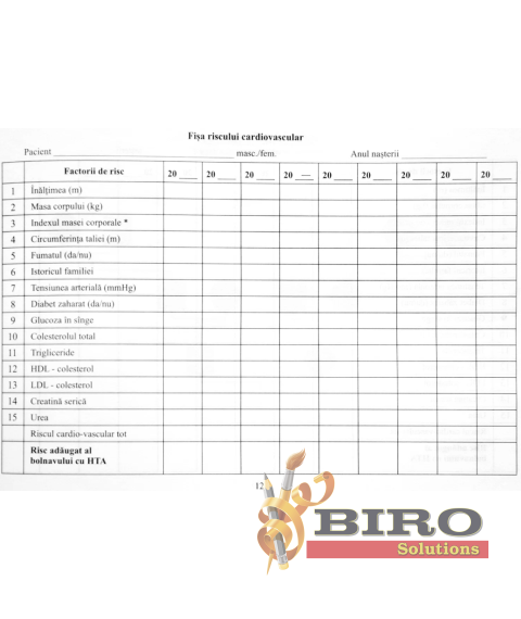 Fișă medicală de ambulator 025/E, A5, 60 foi