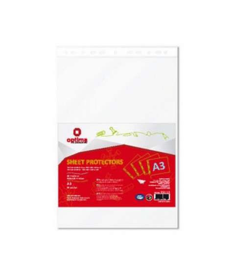 Folii de protecție lucioase A3 verticale, 40 mk, 50 buc, OPTIMA