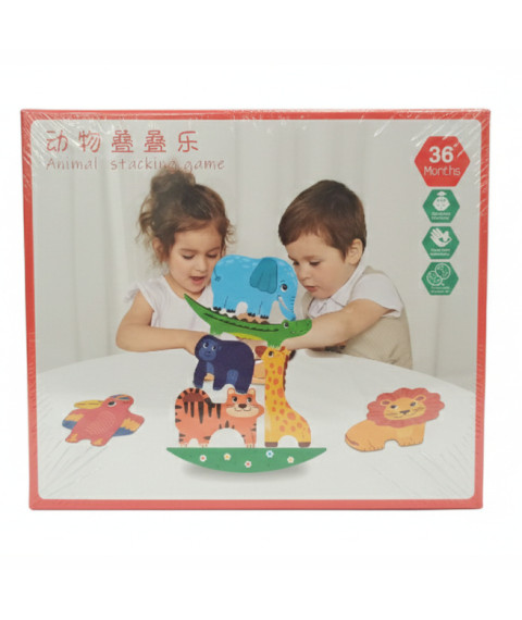 Joc de echilibru din lemn Animale, cod 1507D