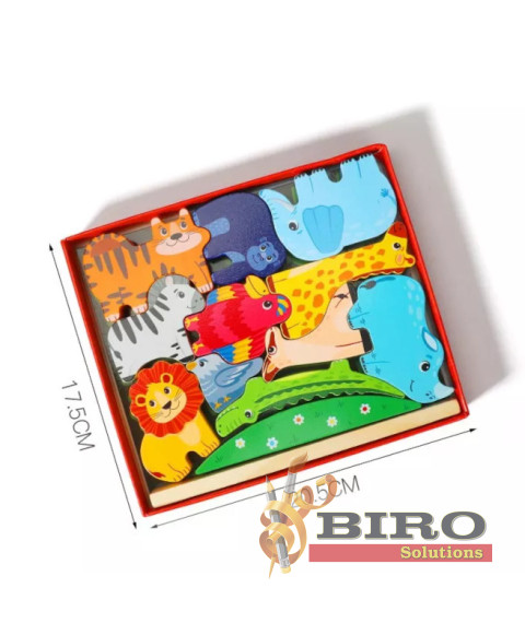 Joc de echilibru din lemn Animale, cod 1507D