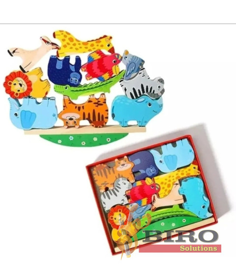 Joc de echilibru din lemn Animale, cod 1507D