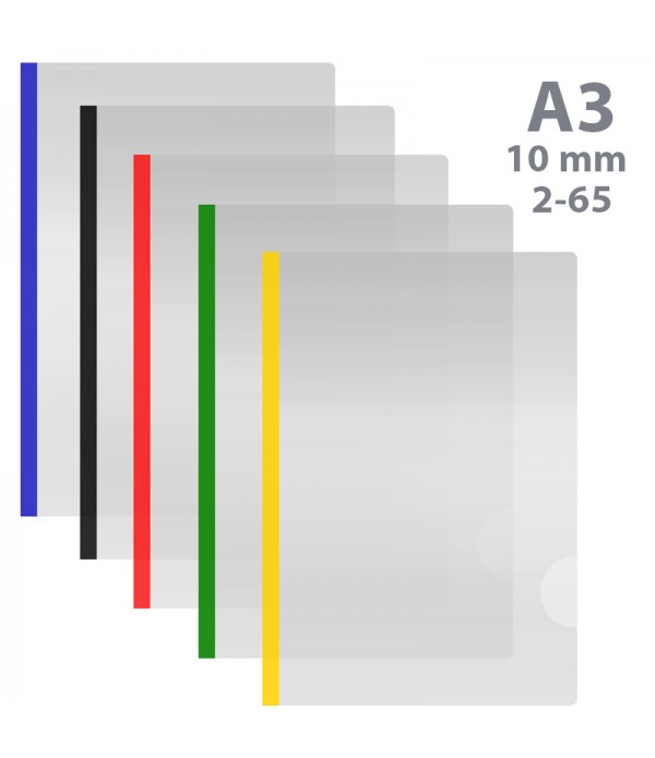 Dosar plastic A3, cu baghetă 10mm, pentru 2-65 file, ECONOMIX