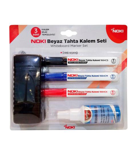 Set Markere whiteboard Noki cu burete & Spray tabla